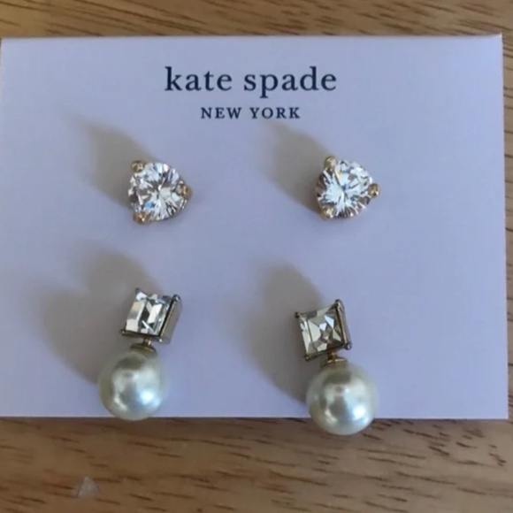 Kate Spade New York Cream/Clear Rise and Shine Earrings New With Tag - Picture 1 of 5